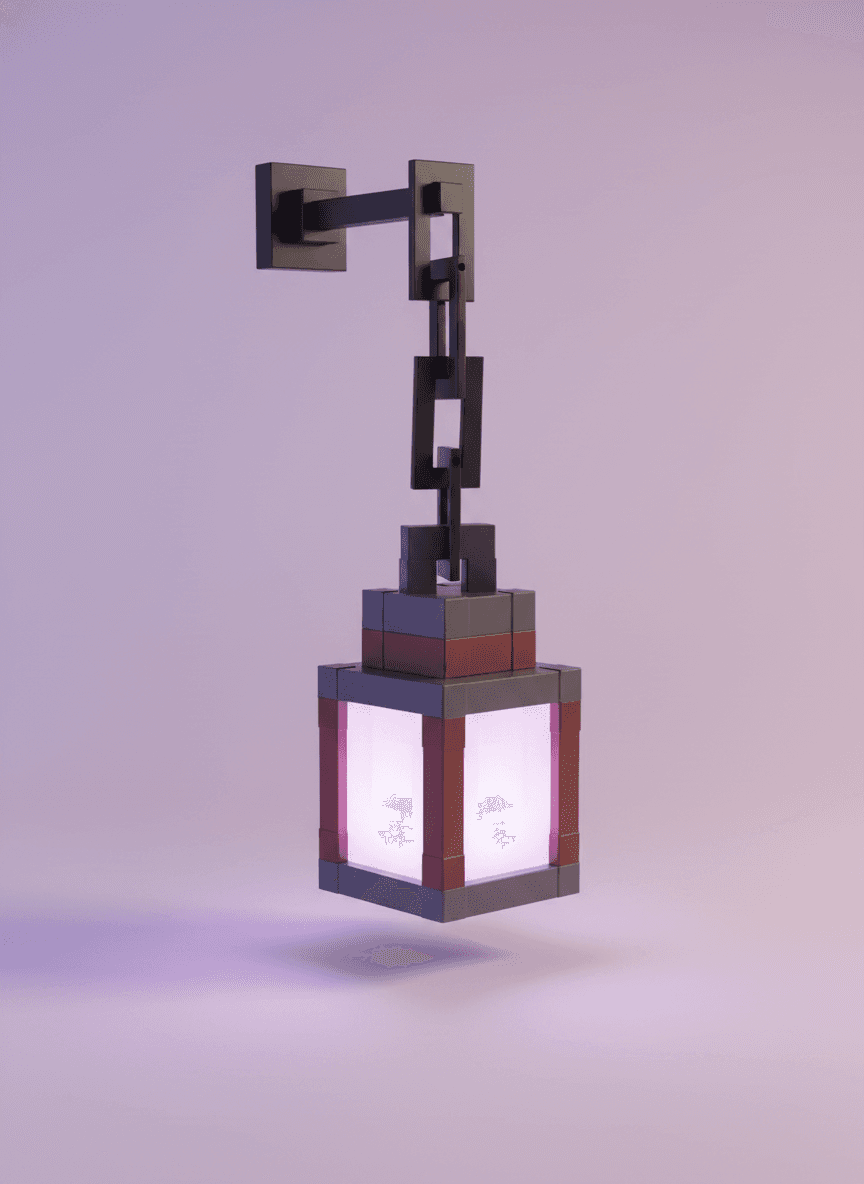 Pixelated Lantern RGB Gaming Light — alternate view
