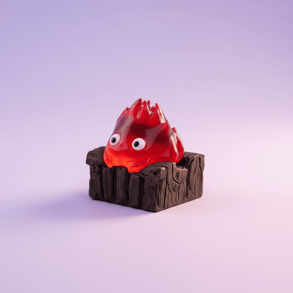Calcifer's Hearthfire Artisan Keycap — alternate view