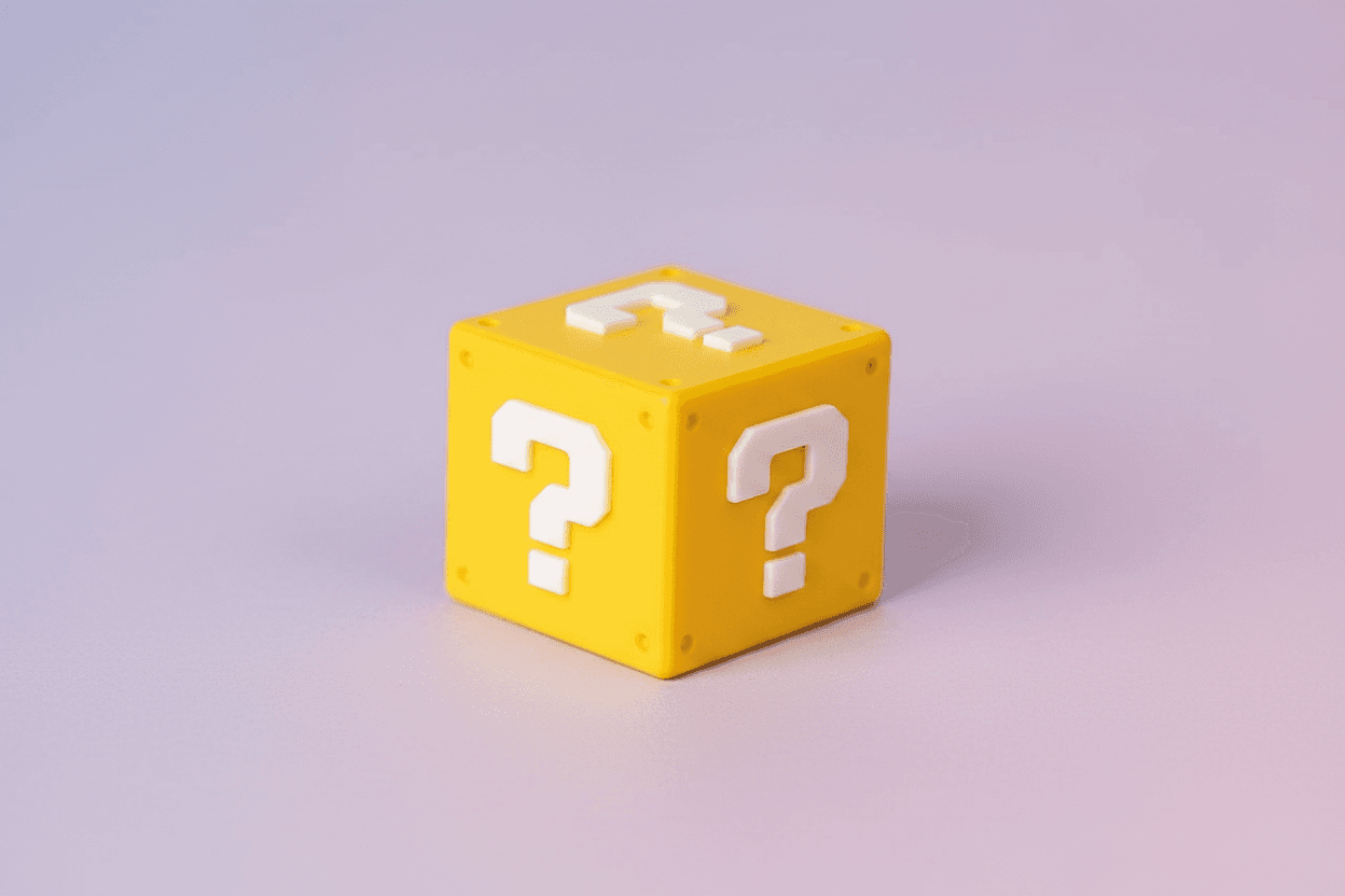 Retro Mystery Block Keycap — alternate view