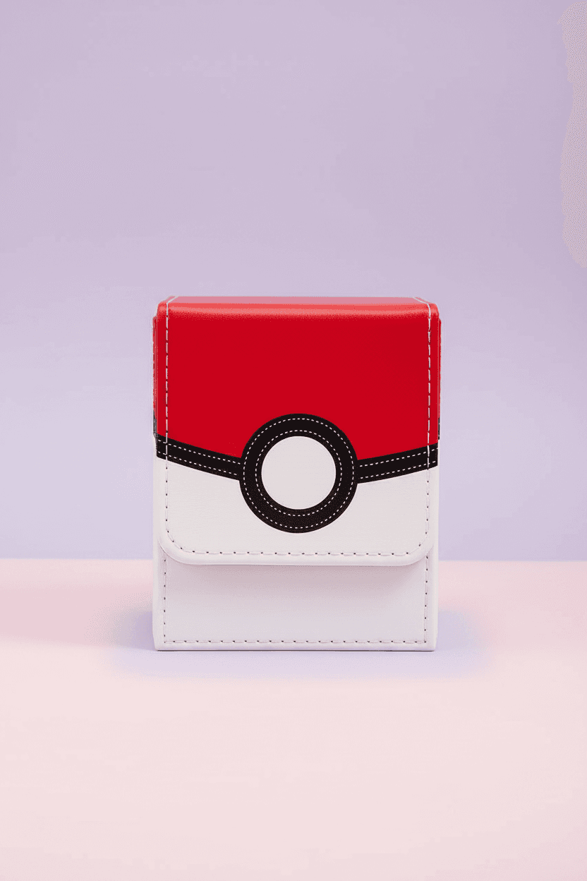 Capture Sphere Red Faux Leather Deck Box – image 1