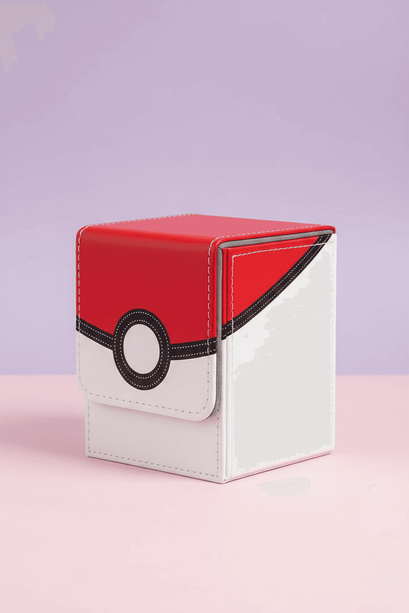 Capture Sphere Red Faux Leather Deck Box — alternate view