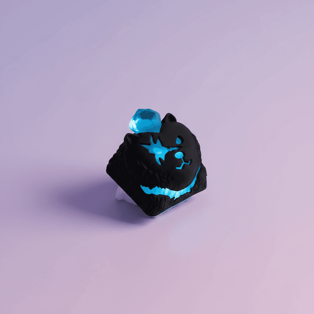 Mystic Glow Bear Artisan Keycap — alternate view
