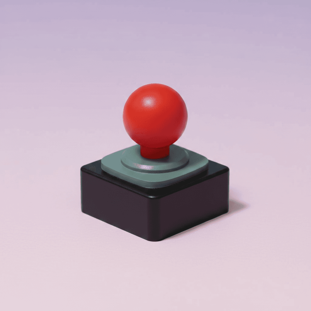 Arcade Red Ball Top Joystick Keycap — alternate view