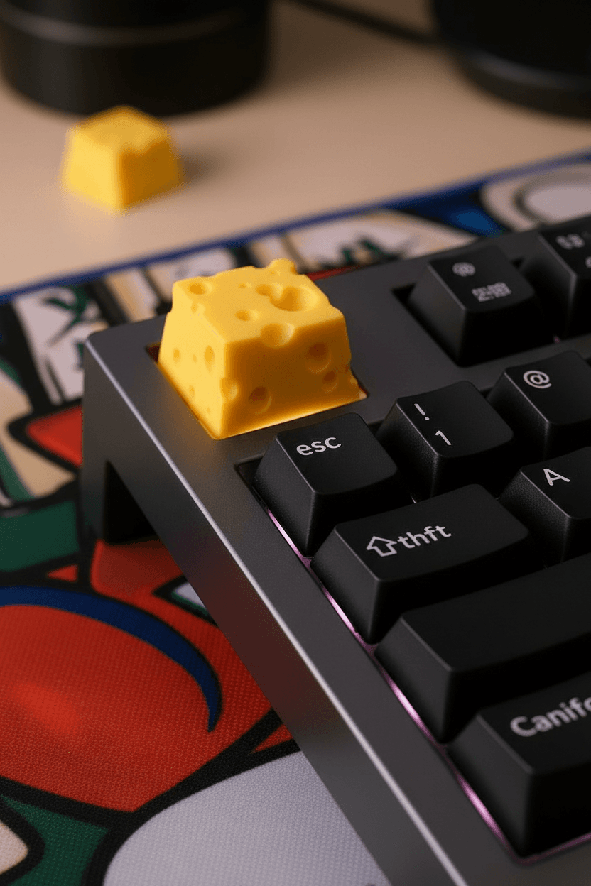 Sweet Swiss Cheese Artisan Keycap — view 5