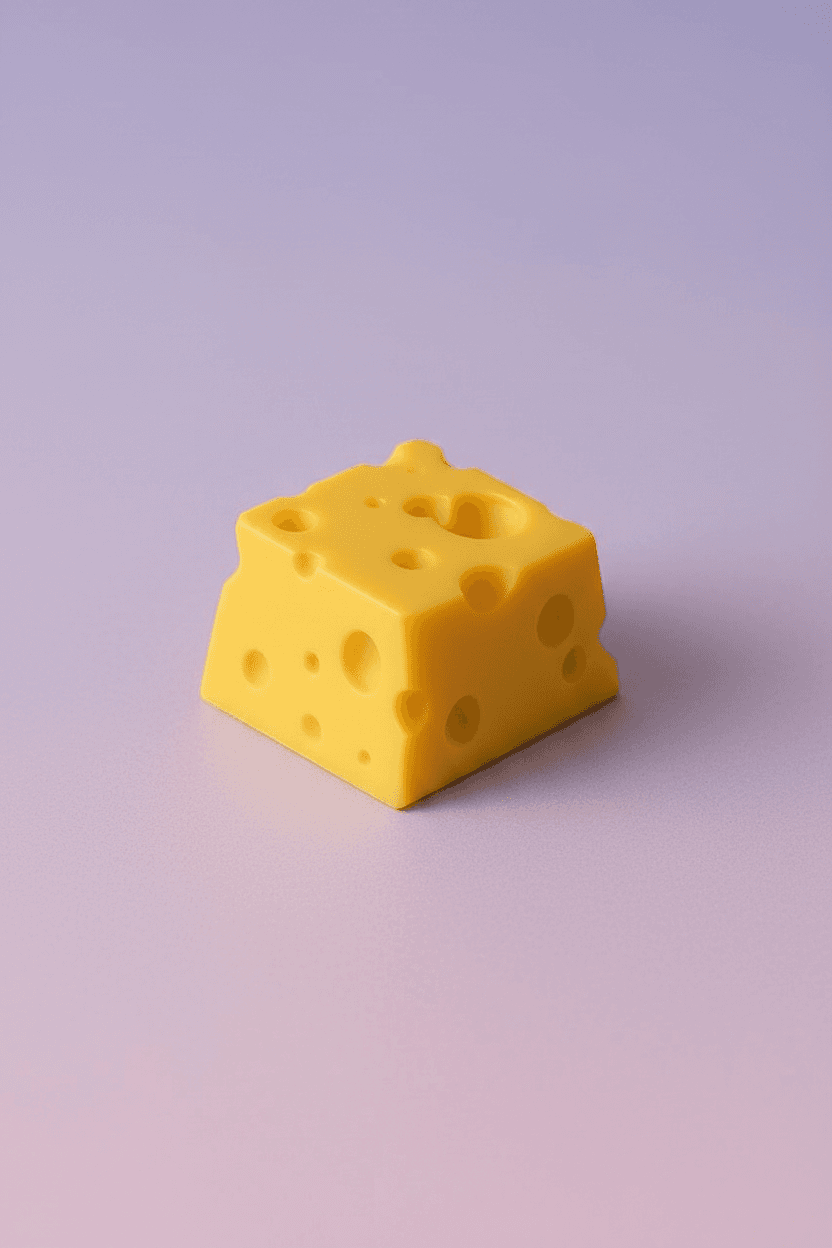 Sweet Swiss Cheese Artisan Keycap — alternate view